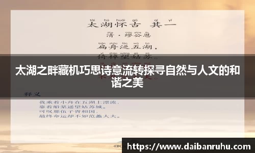 太湖之畔藏机巧思诗意流转探寻自然与人文的和谐之美